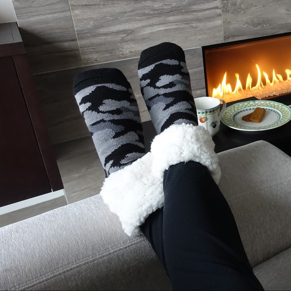 PUDUS Classic Slipper Socks | Camo Grey